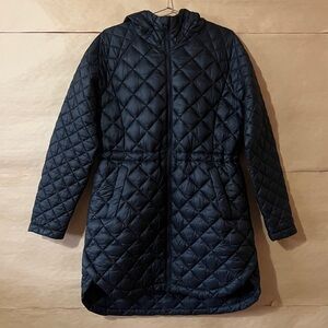 Athleta | Whisper Featherless Parka Quilted Puffer Jacket Hood Black Size M